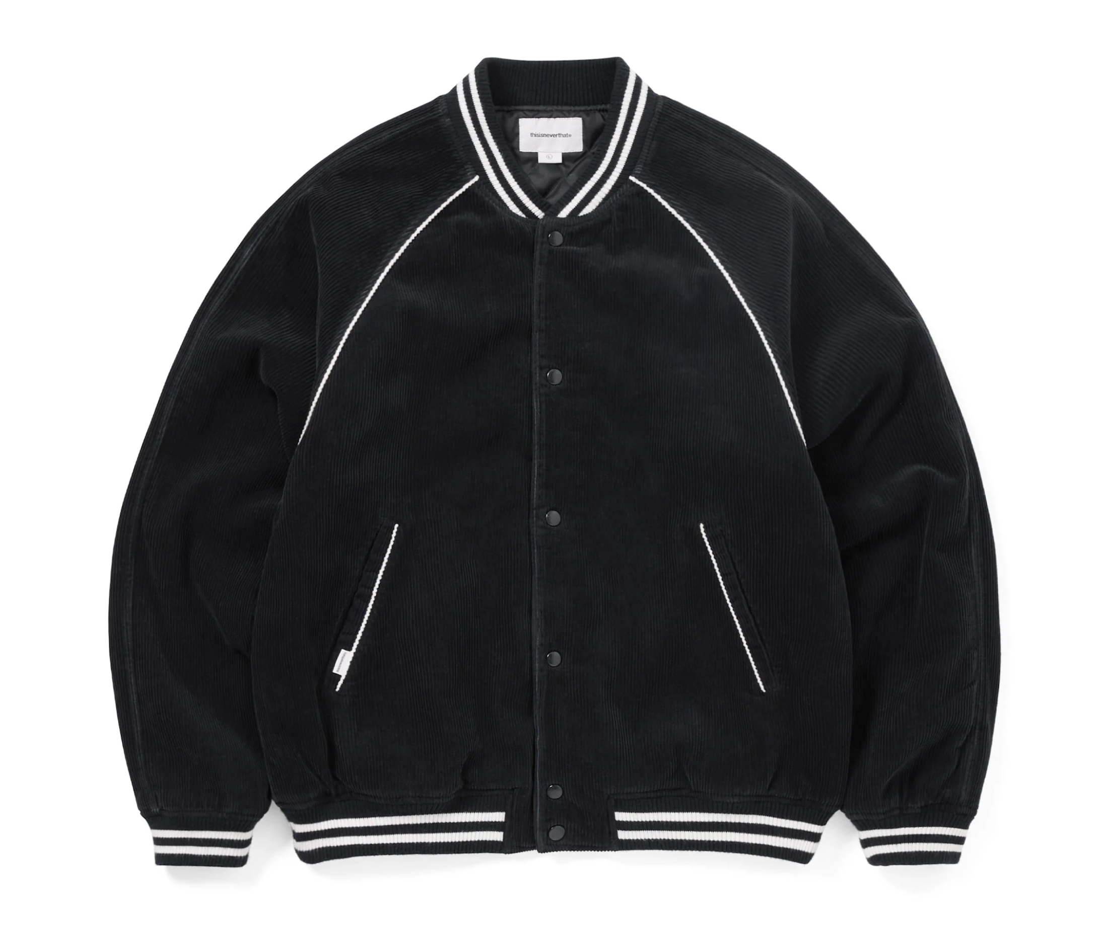 Thisisneverthat Corduroy Varsity Jacket- Black