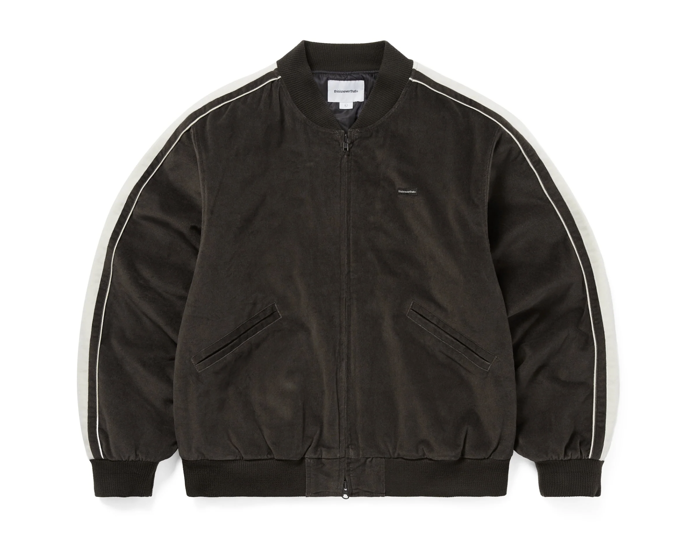Thisisneverthat Velvet Track Jacket- Brown