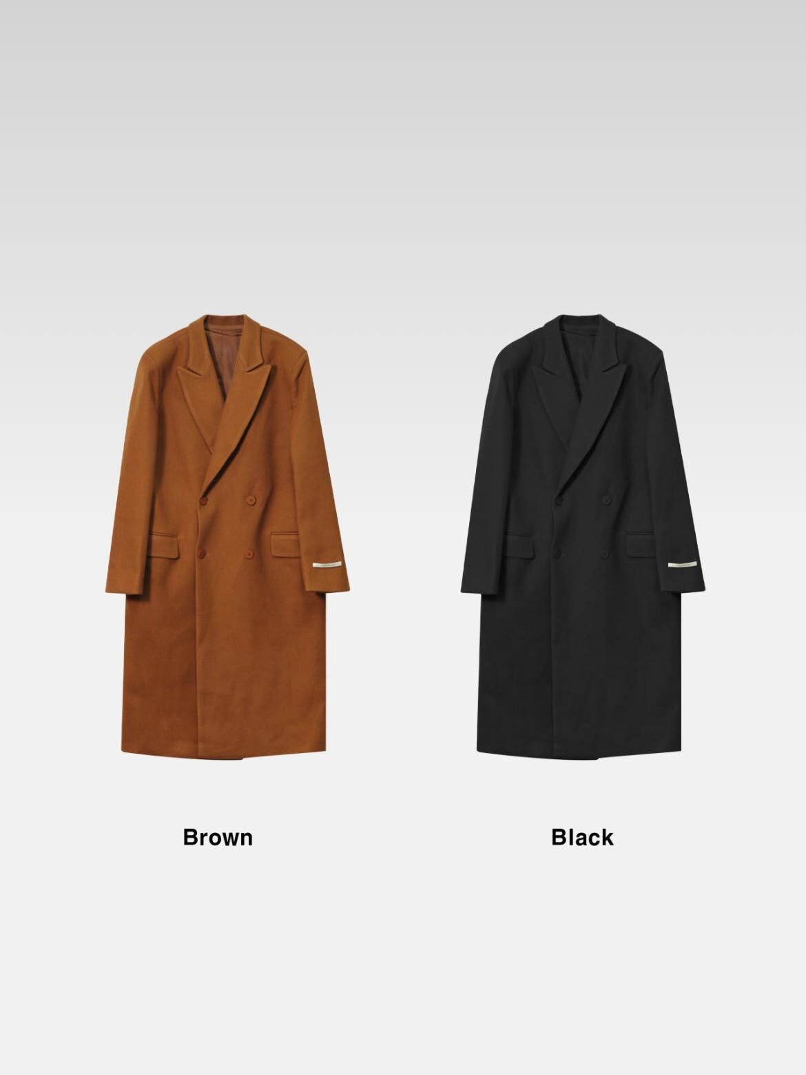 淨色孖襟開胸長褸 D.B.Y.M-071JK