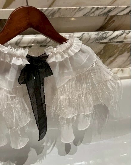 設計師家鴕鳥毛雪紡斗篷(不含背心)