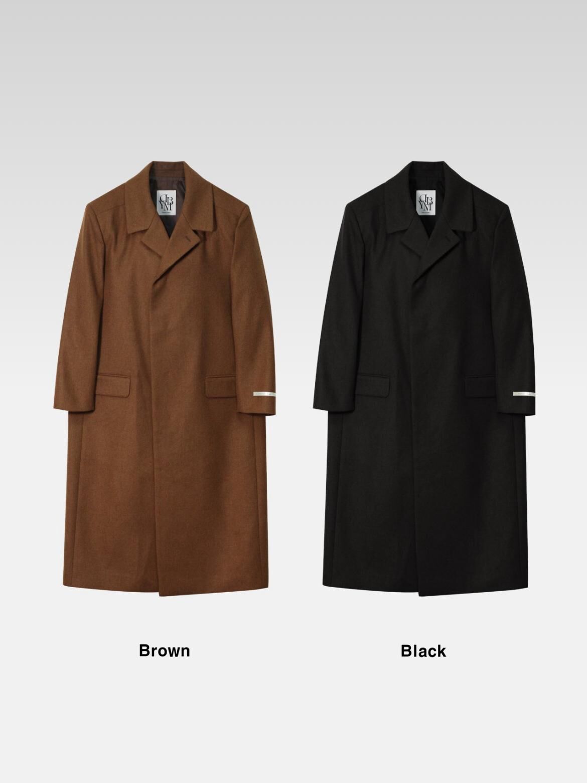 淨色反領開胸長褸 D.B.Y.M-078JK