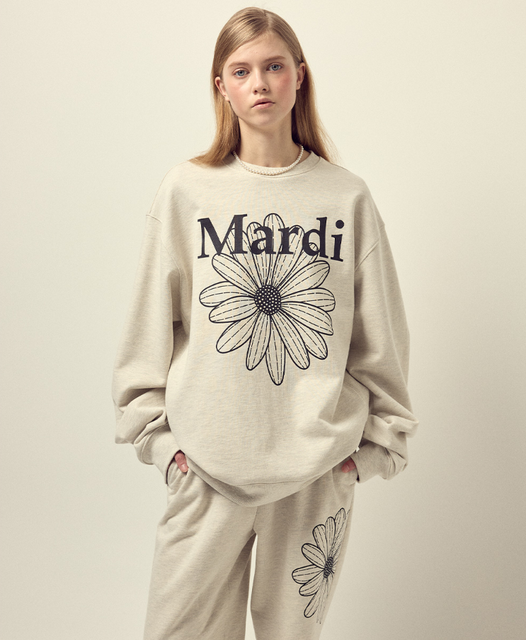 【韓國預購】AKR111243 MARDI OVERSIZED SWEATSHIRT FLOWERMARDI 衛衣