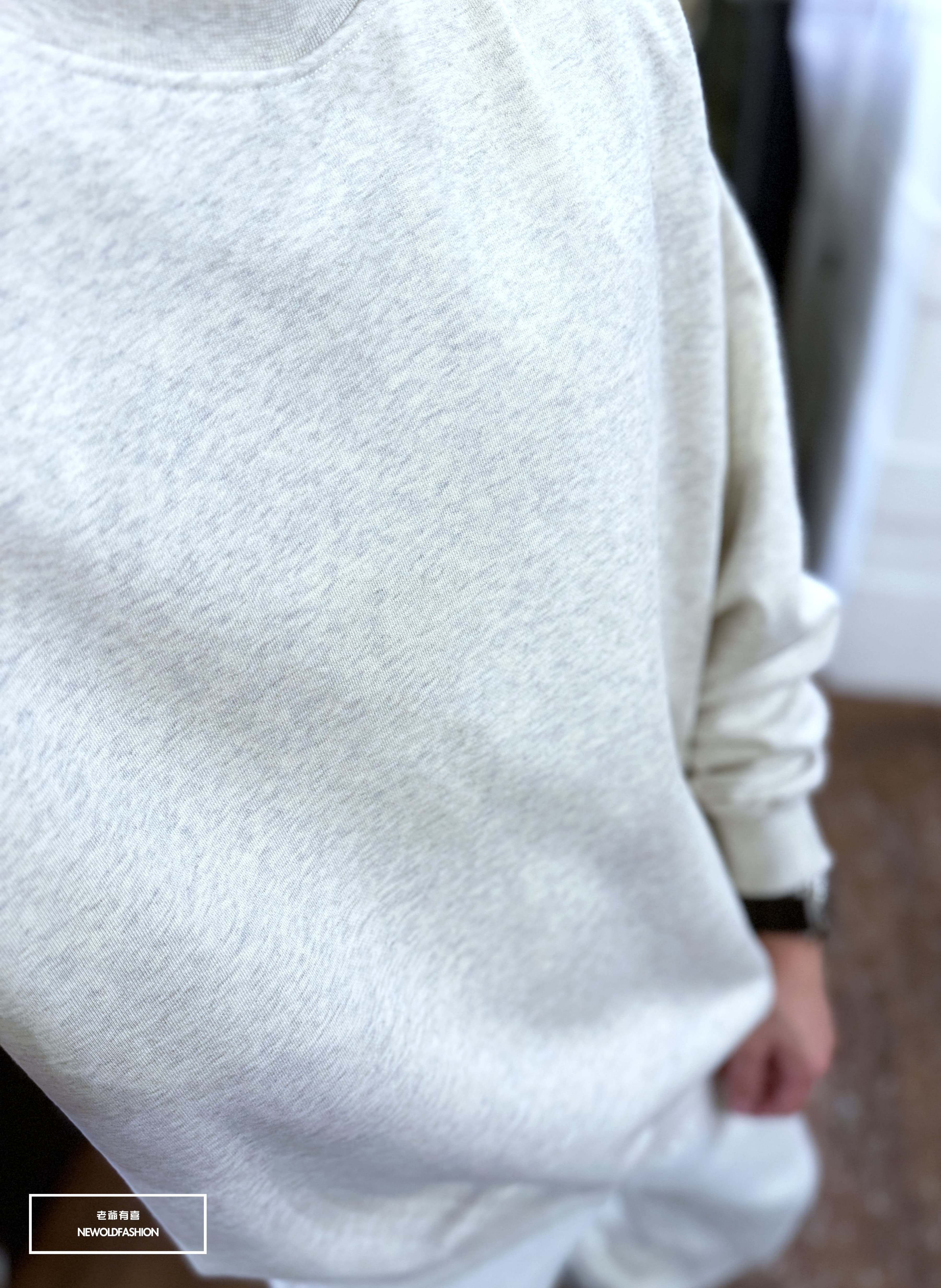 『新品上市』重磅原色素面圓領大學T(NOF2510W0175)-淺灰