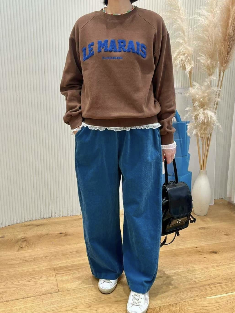 微寬鬆版型超友善的撞色磨毛Ｔ