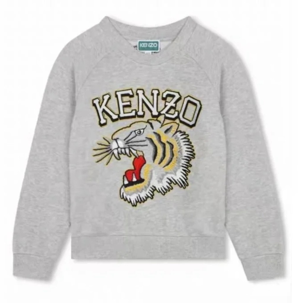 Kenzo Kids 灰色 刺繡虎頭衛衣