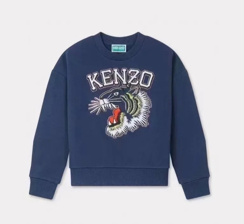 Kenzo Kids 深藍色 刺繡虎頭衛衣