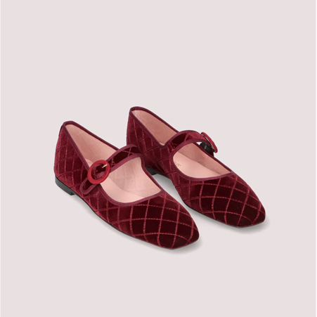 1PB0109-100 [PRETTY BALLERINAS] Camille Ballet Flats Red Woven #51604_I (BR)