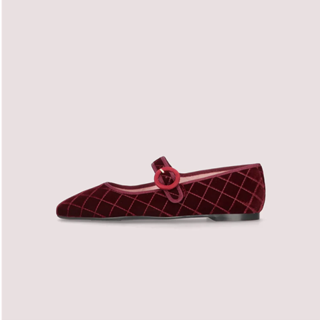 1PB0109-100 [PRETTY BALLERINAS] Camille Ballet Flats Red Woven #51604_I (BR)