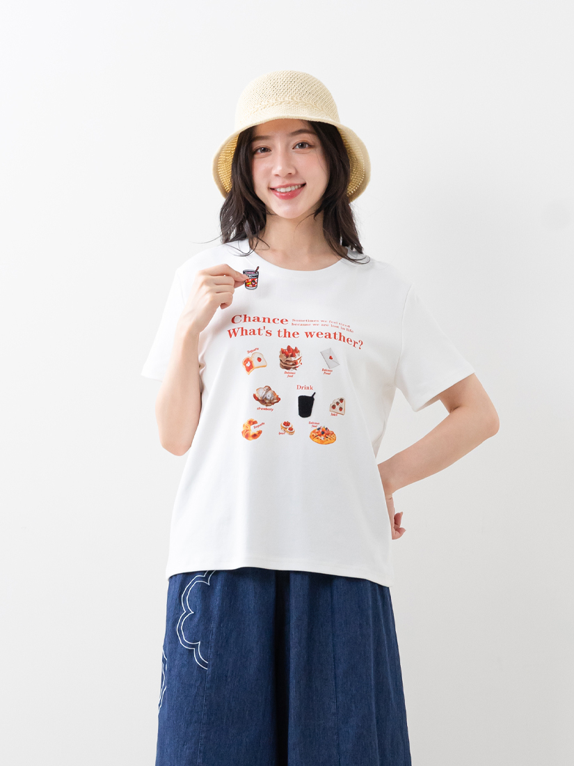 巴黎甜點療癒立體可拆貼布短袖上衣