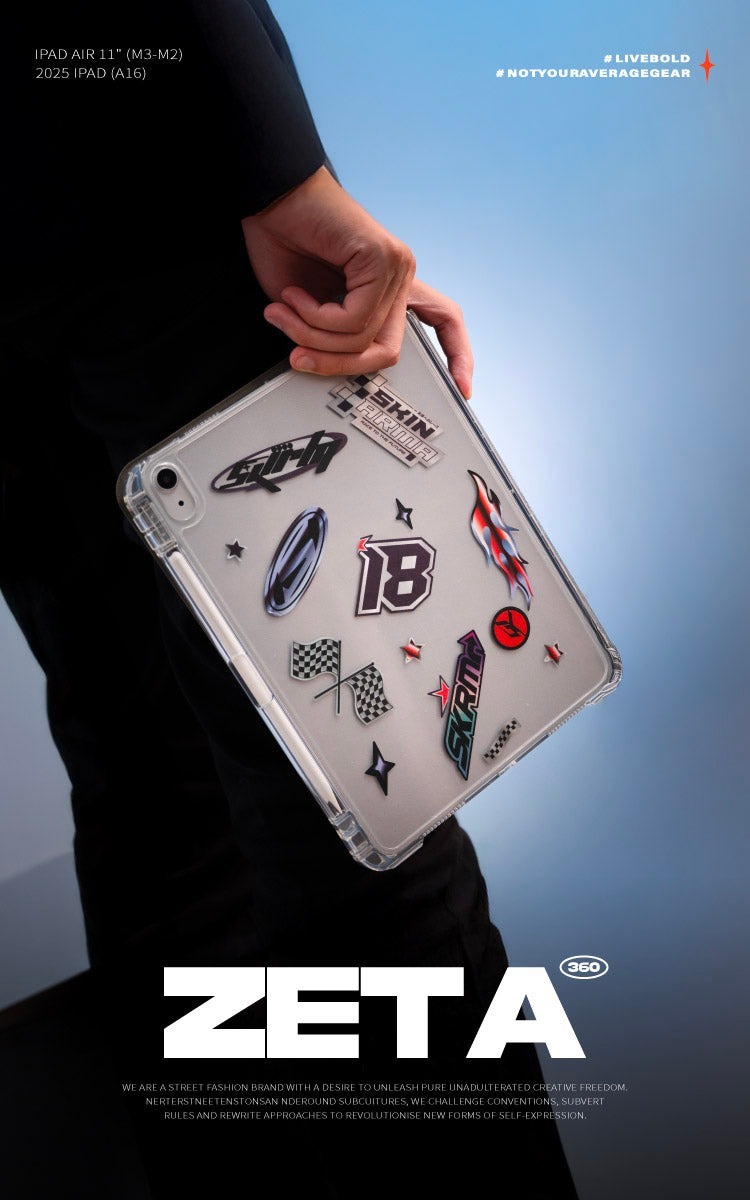 SKINARMA｜日本東京 Zeta 可拆式磁吸支架筆槽保護殼 iPad Air 11吋 (M3/M2共用)