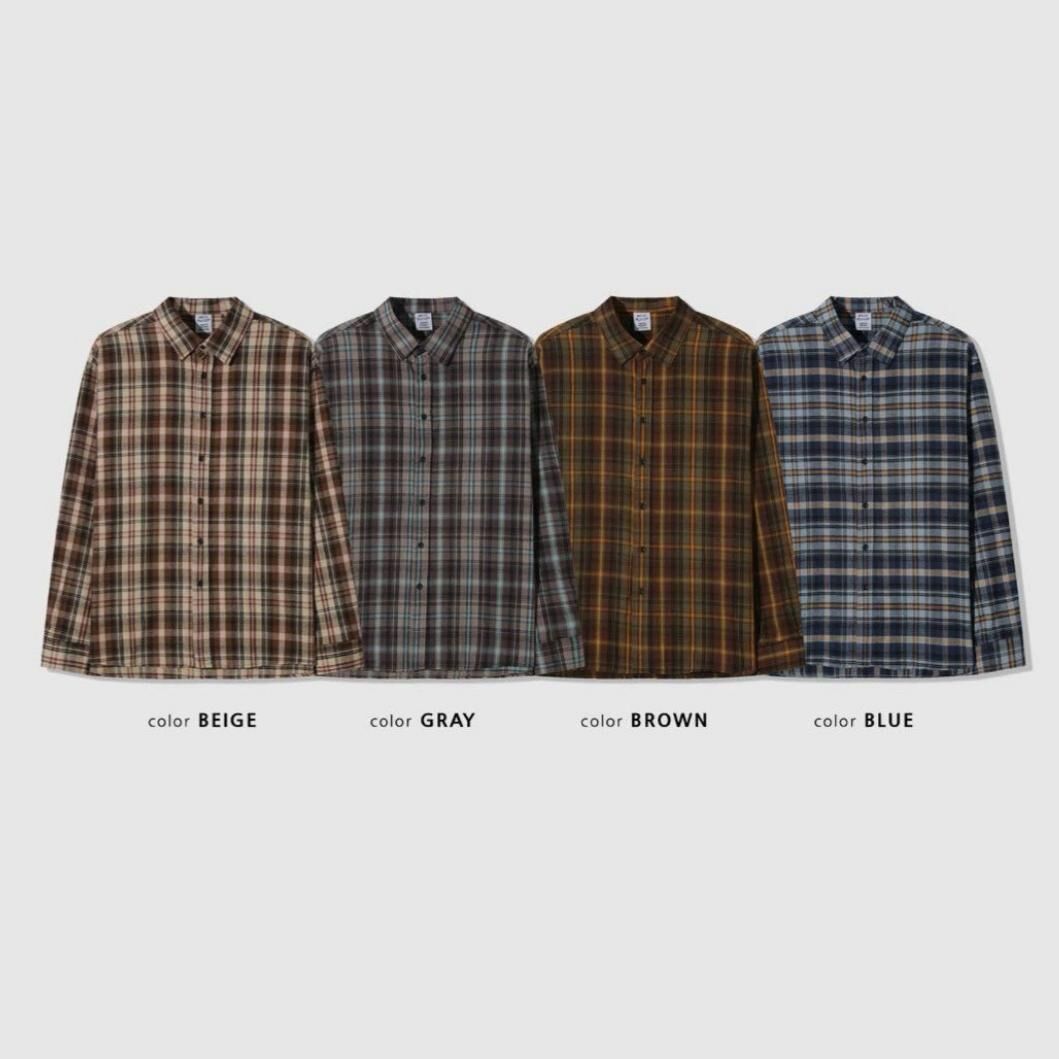 格仔長袖恤衫 S2455