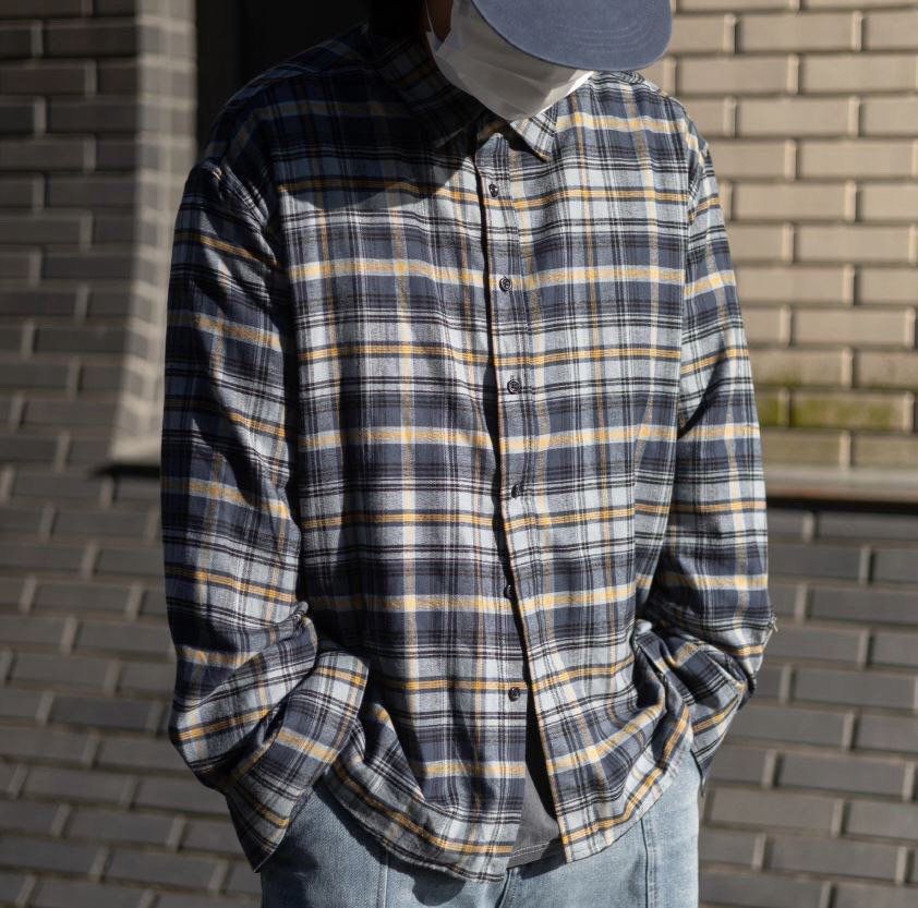 格仔長袖恤衫 S2455