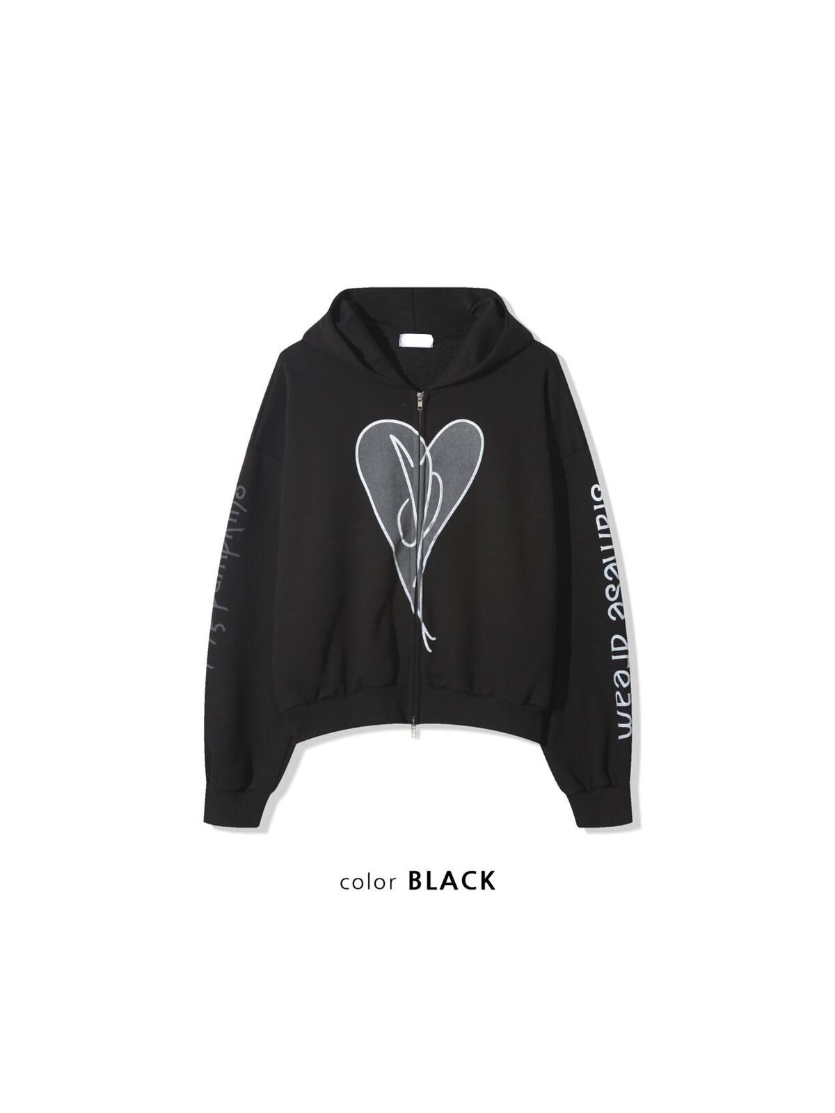 英文字圖案連帽拉鍊外套 JK2680