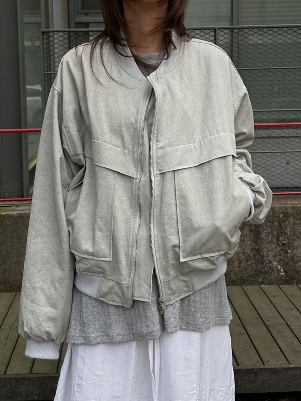 淨色拉鍊外套 JK2681