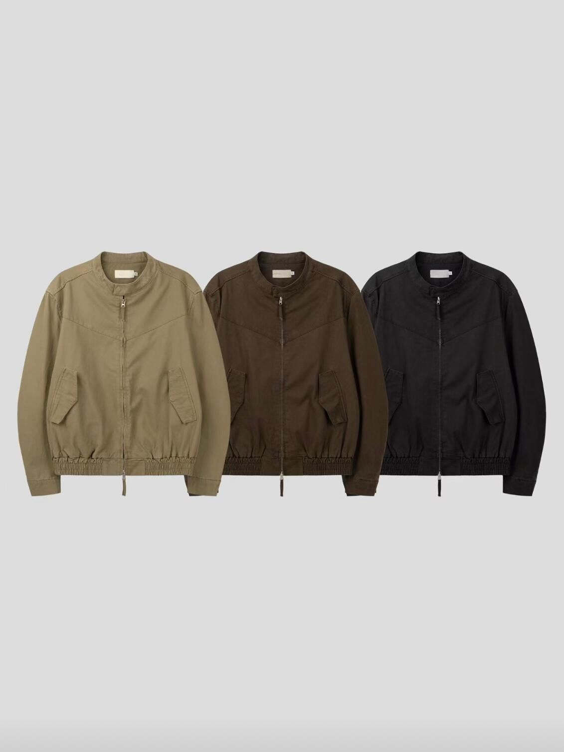 洗水淨色拉鍊外套 JK2666