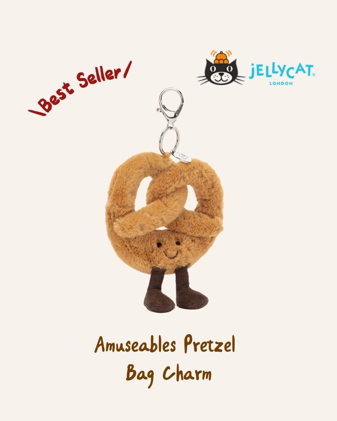 Jellycat 蝴蝶餅扭結 鑰匙圈吊飾