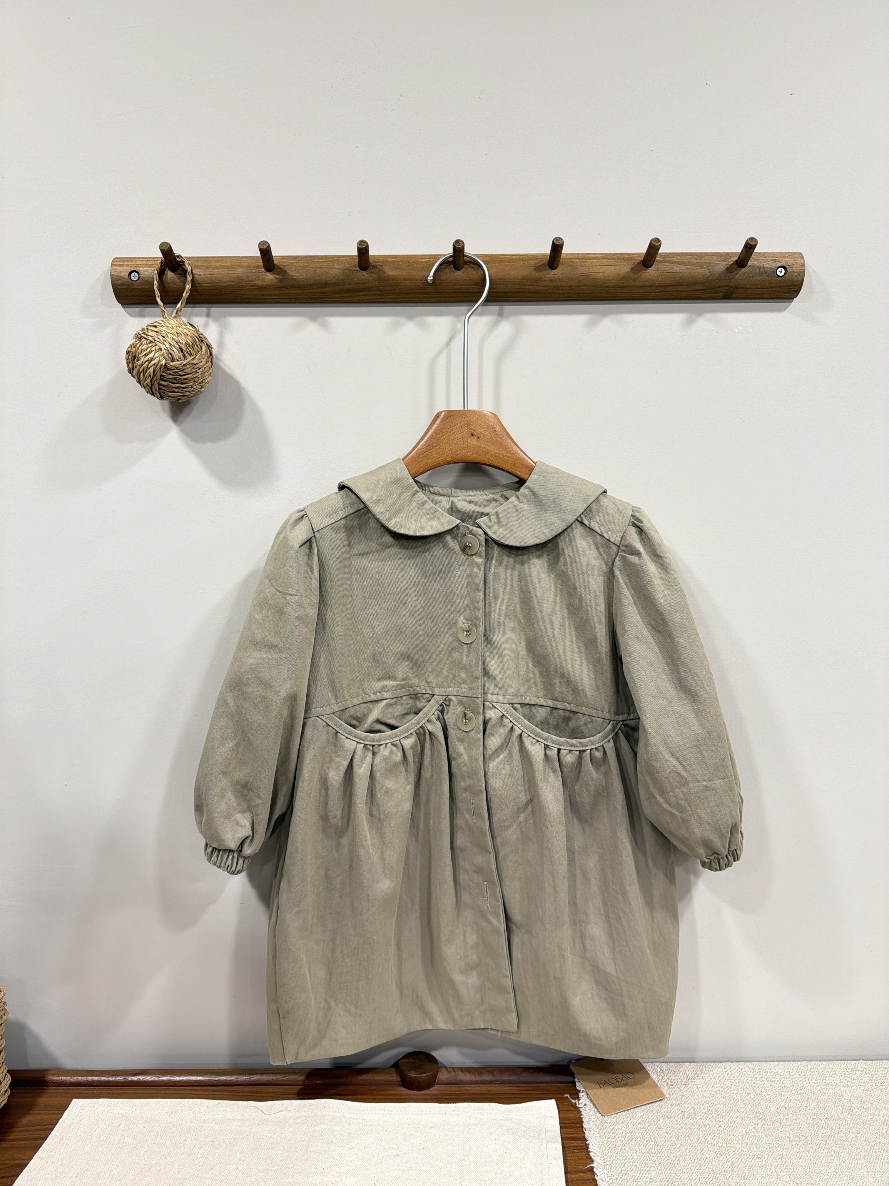 A03448小圓領風衣外套