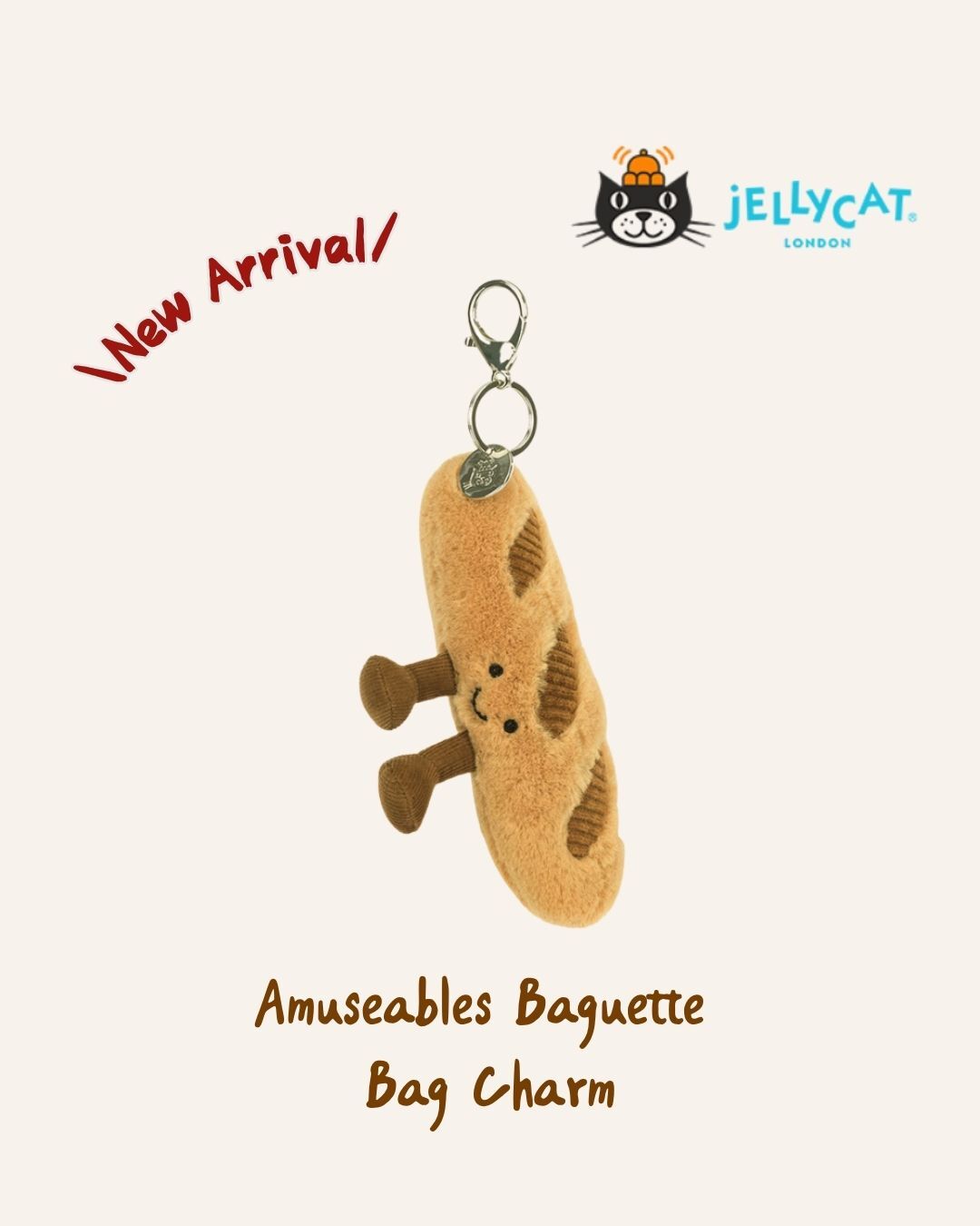 Jellycat 法棍麵包 鑰匙圈吊飾