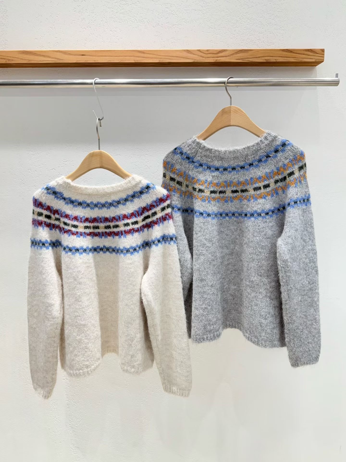 韓國 -彩色圖案圓領冷衫