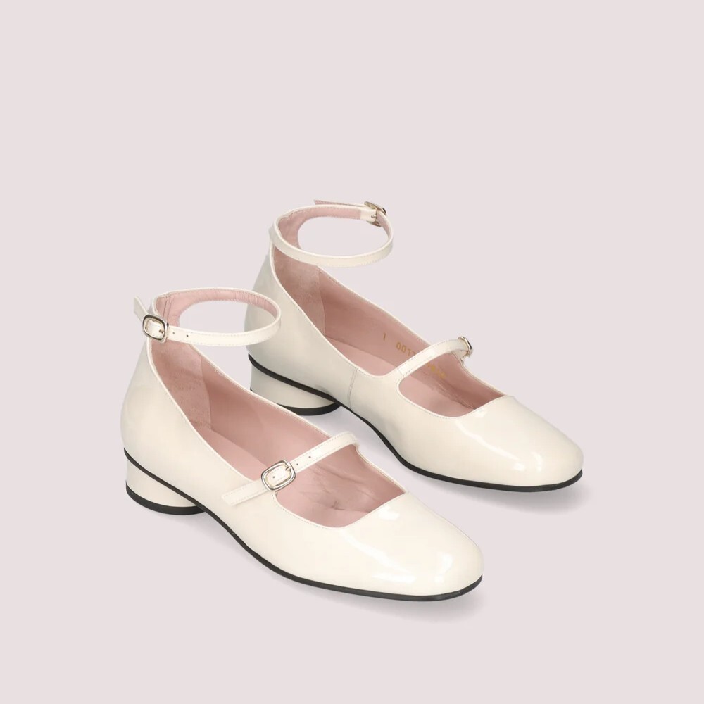 1PB0109-064 [PRETTY BALLERINAS] Odette Pumps White Patent Leather #51681_A (BR)