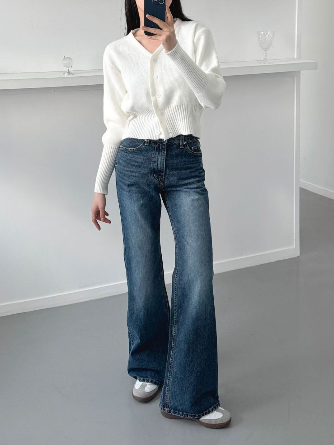 702喇叭牛仔長褲