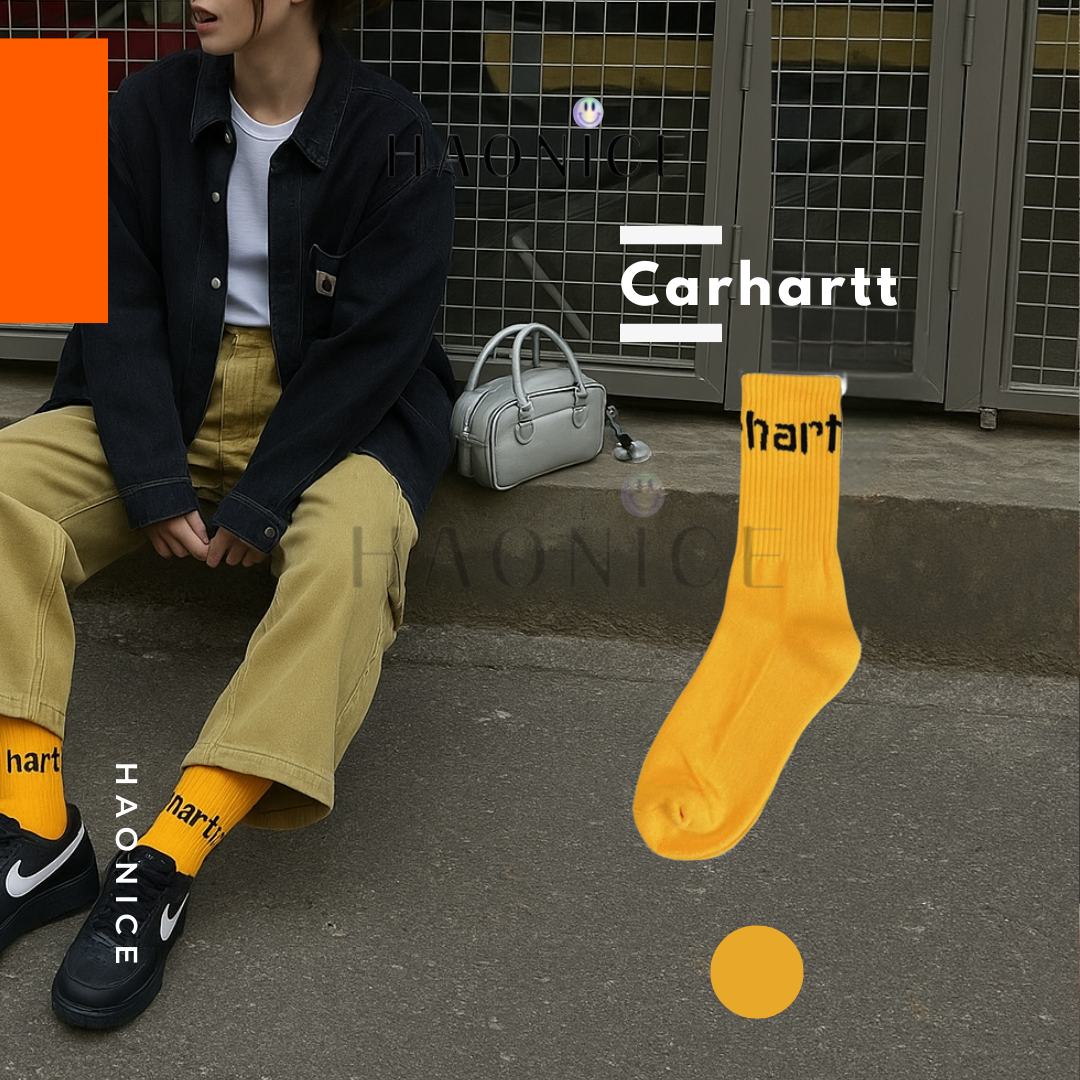 【HAO NICE】100%正品 CARHARTT WIP 美國精品🇺🇸 刺繡標誌純棉長筒襪 襪子
