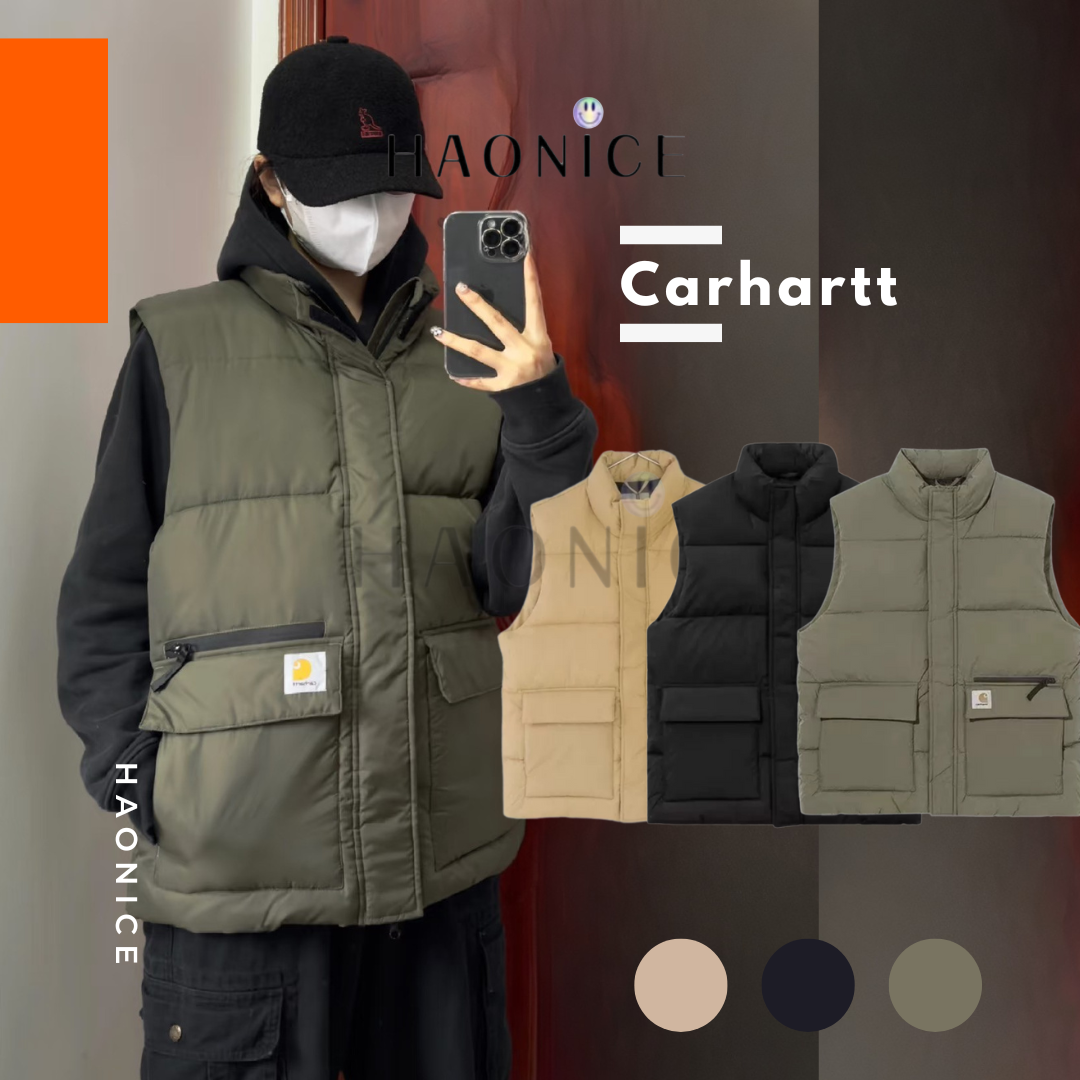 【HAO NICE 】日本潮流 Carhartt WIP 22FW 秋冬爆款 純色復古工裝風 馬甲背心 素色百搭 簡約時尚❤️