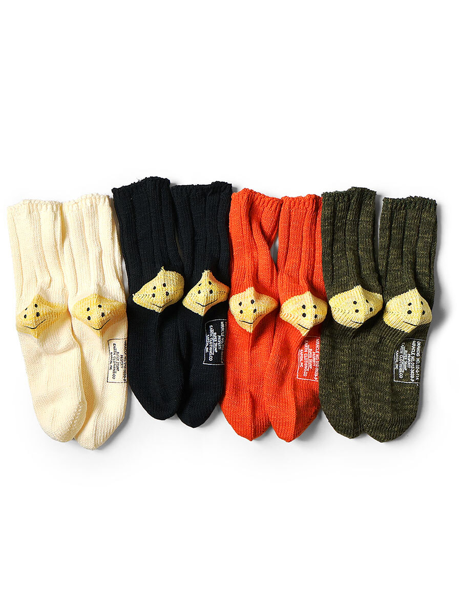 2025AW KAPITAL 56本 MA-1 RAINBOWY HAPPY HEEL 笑臉 長襪 襪子 現貨 EK1582XSA