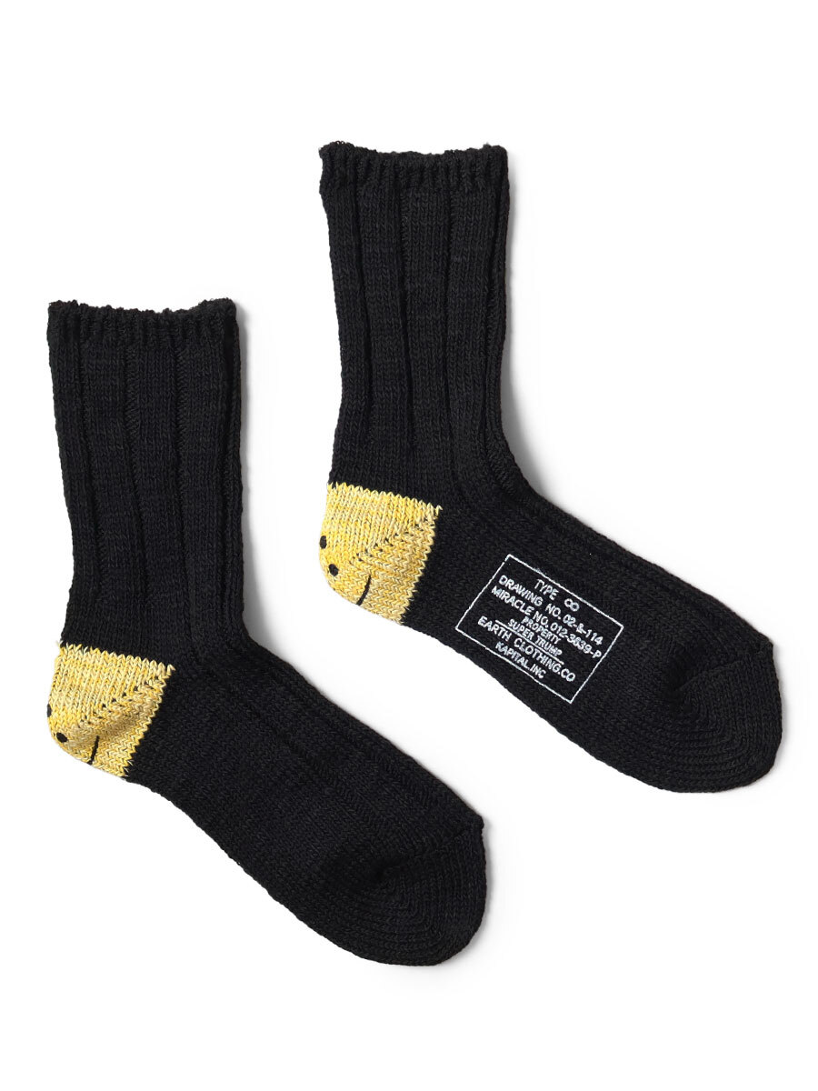 2025AW KAPITAL 56本 MA-1 RAINBOWY HAPPY HEEL 笑臉 長襪 襪子 現貨 EK1582XSA