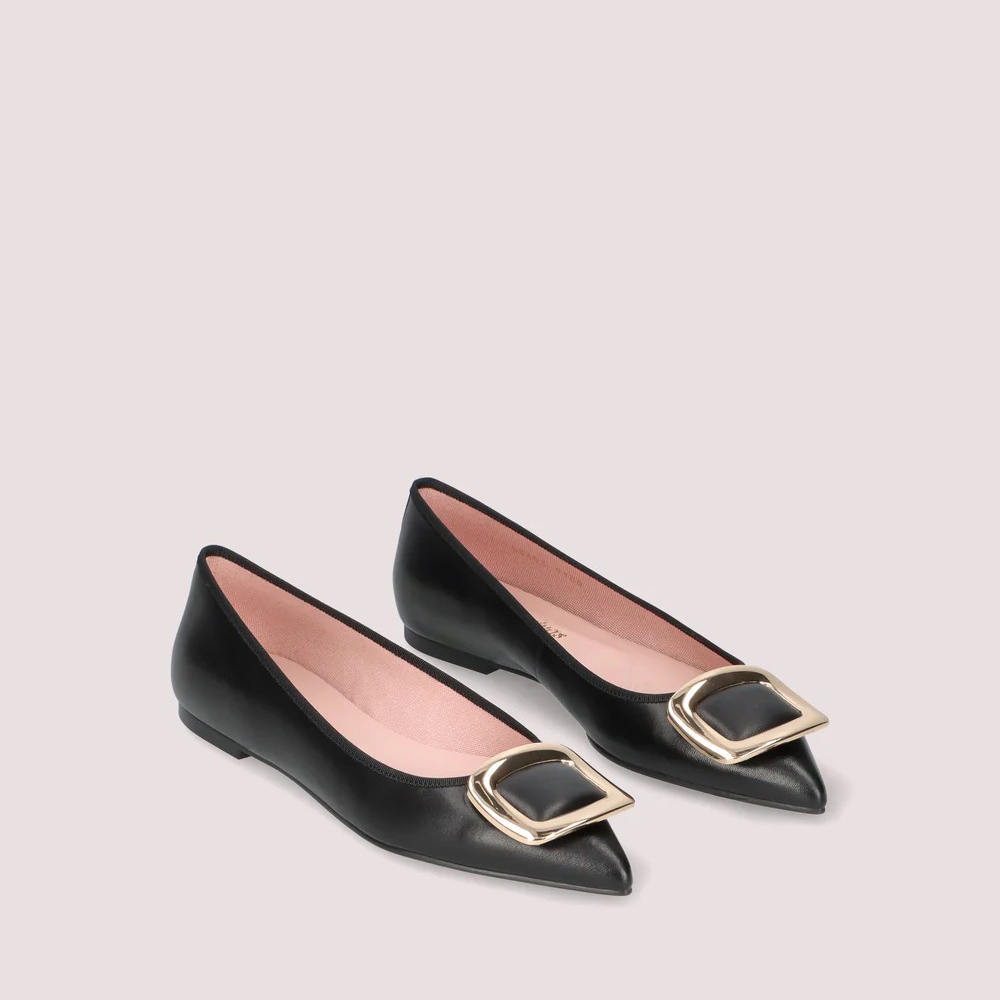 1PB1113-026 PRETTY BALLERINAS Ella Ballet Flats Black Leather #52611_003 (S-K11-E)