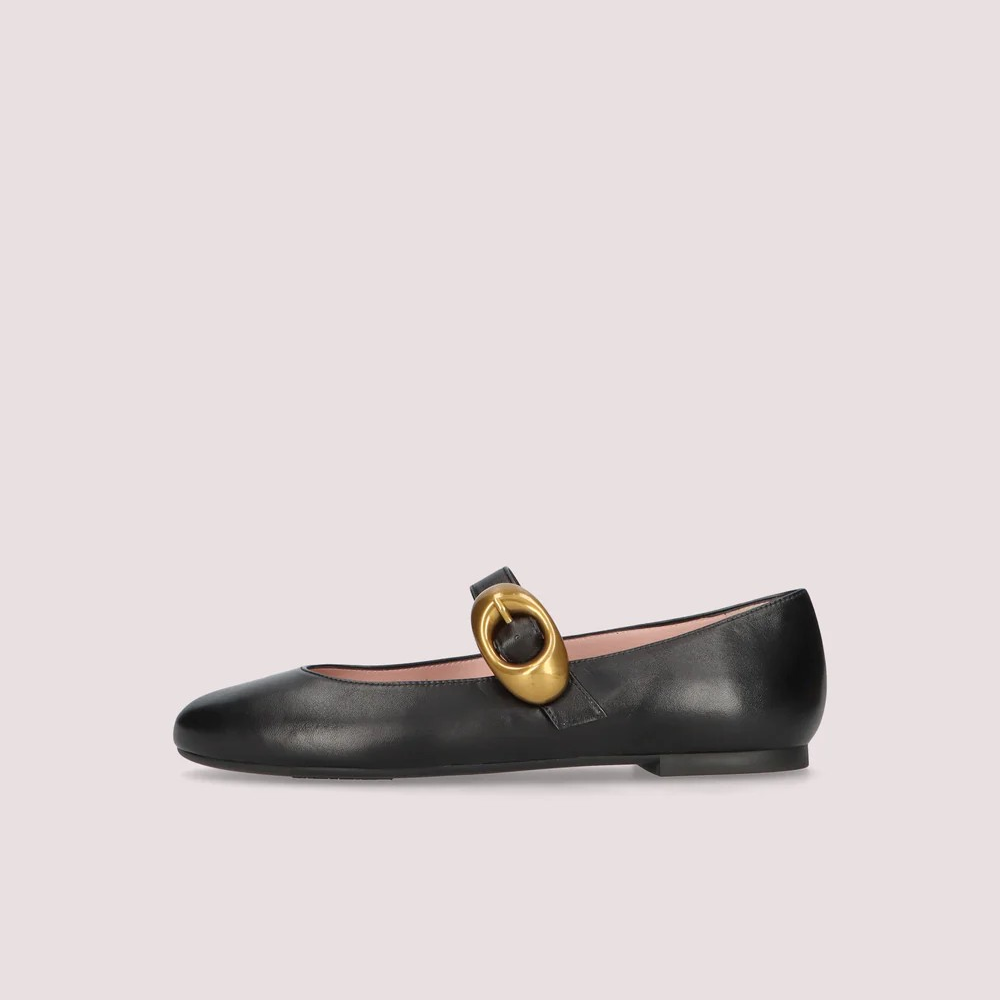 1PB1113-028 PRETTY BALLERINAS Nicole Ballet Flats Black Leather #52563_001 (S-K11-E)