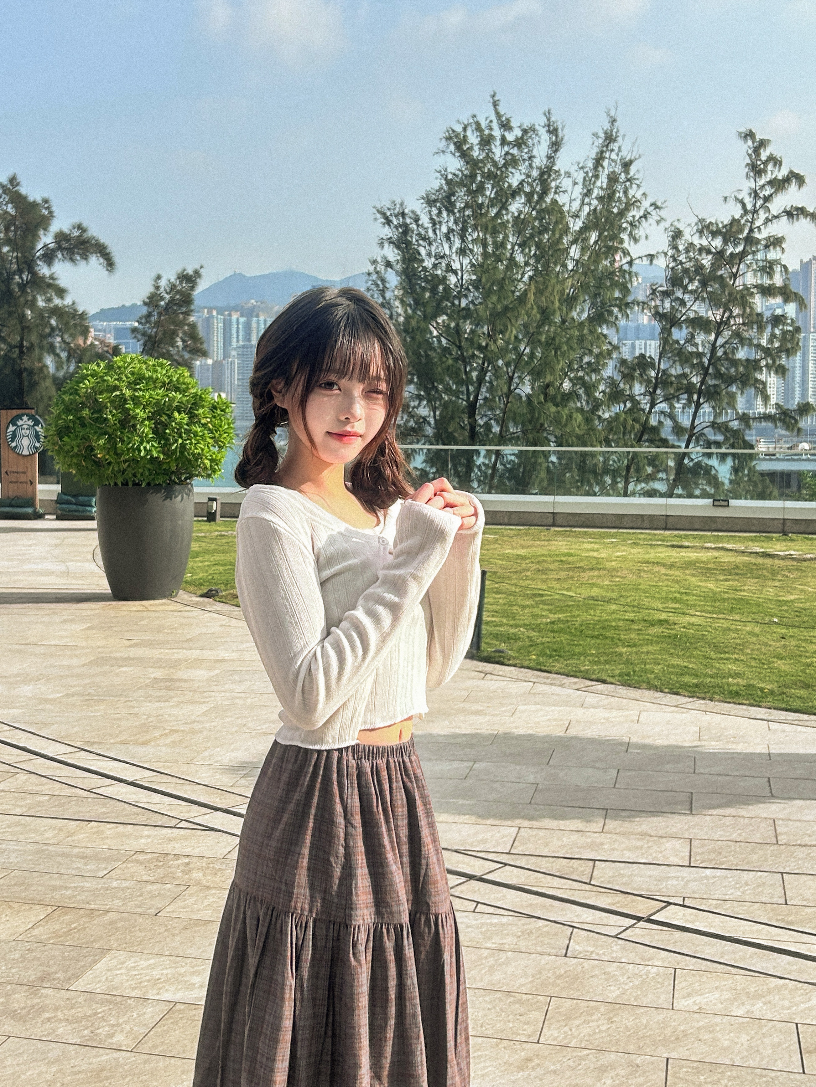 絨毛Inside！同色背心外套Double Tee Top