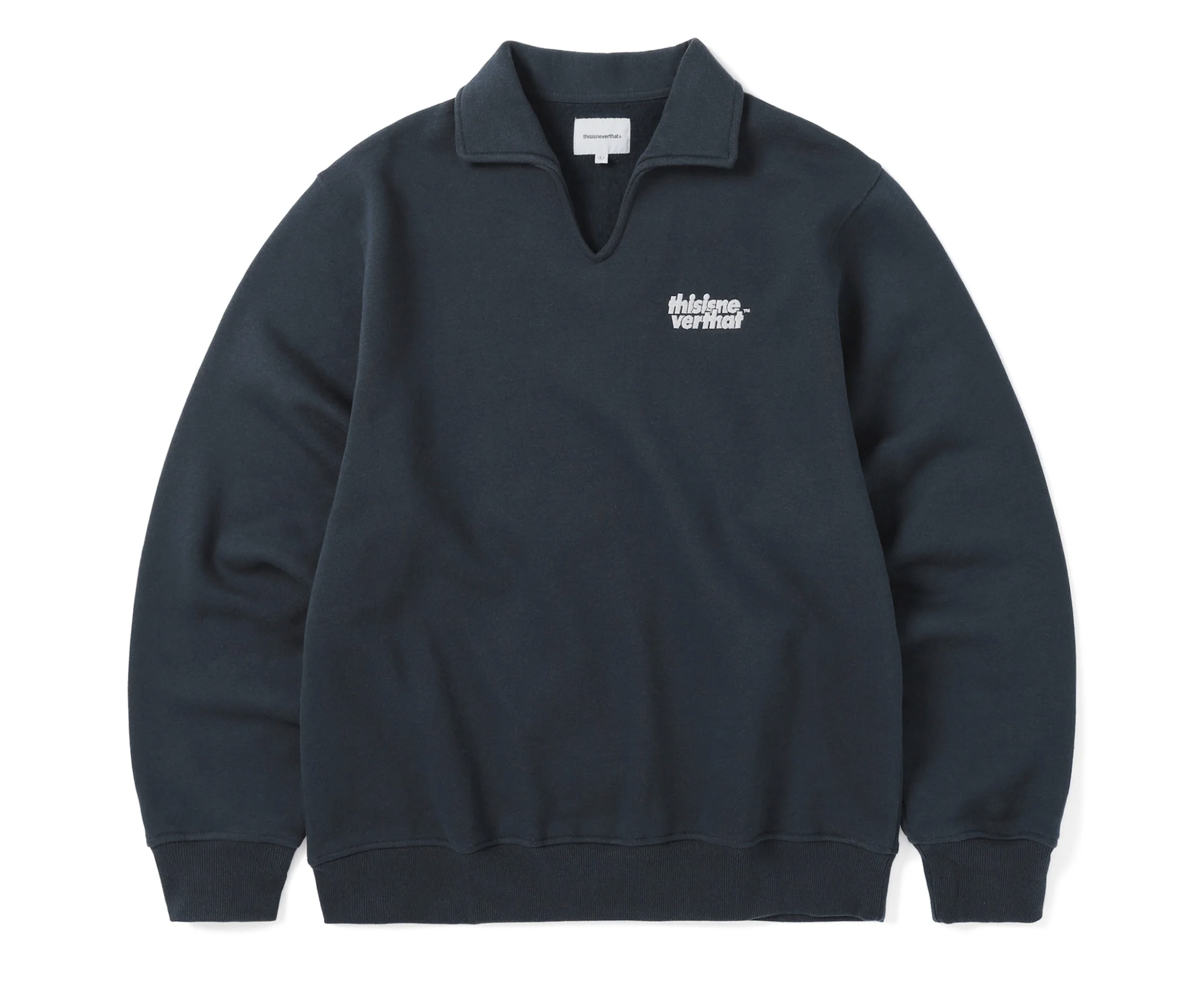 Thisisneverthat Open Collar Sweatshirt- Navy