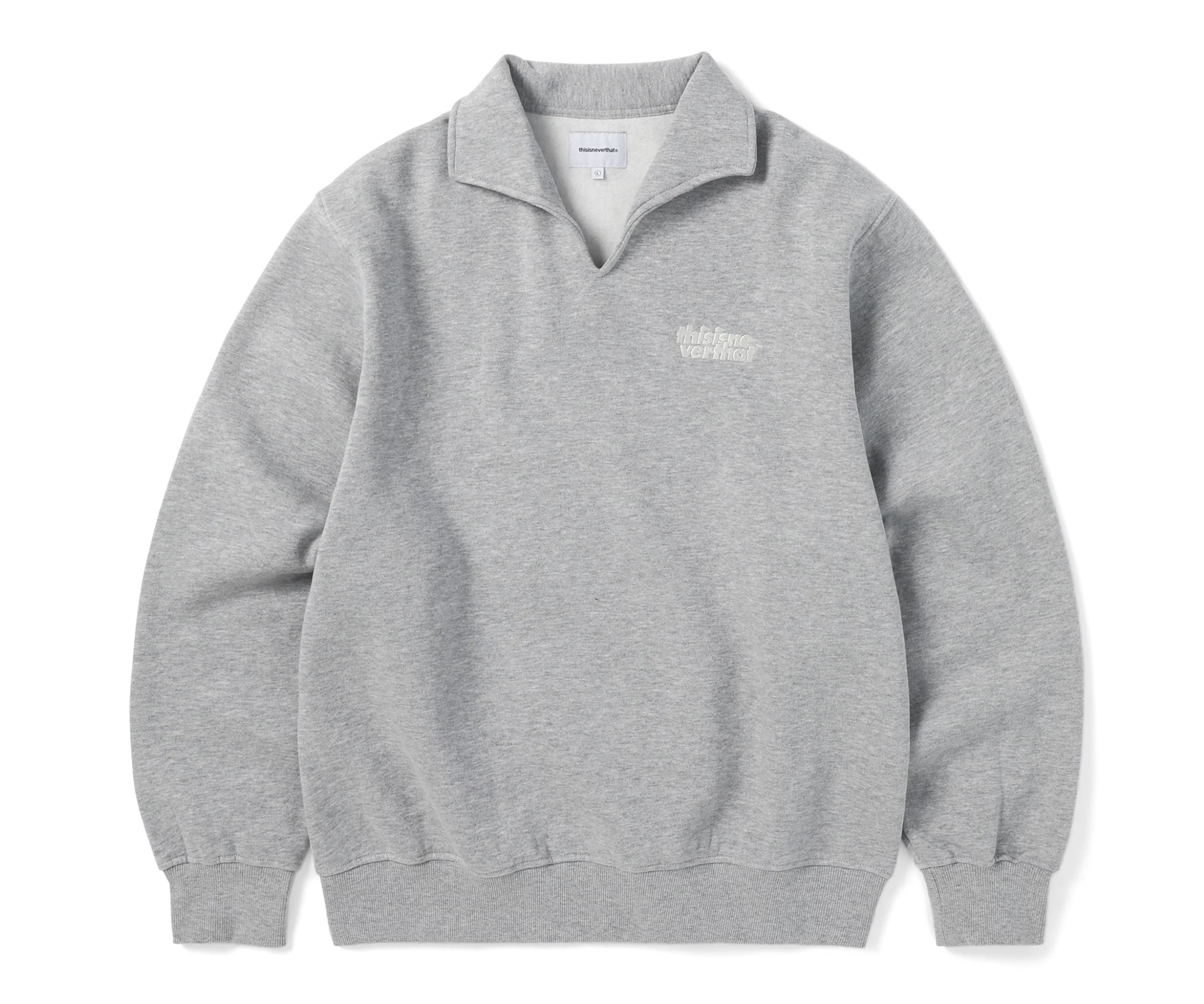 Thisisneverthat Open Collar Sweatshirt- Grey