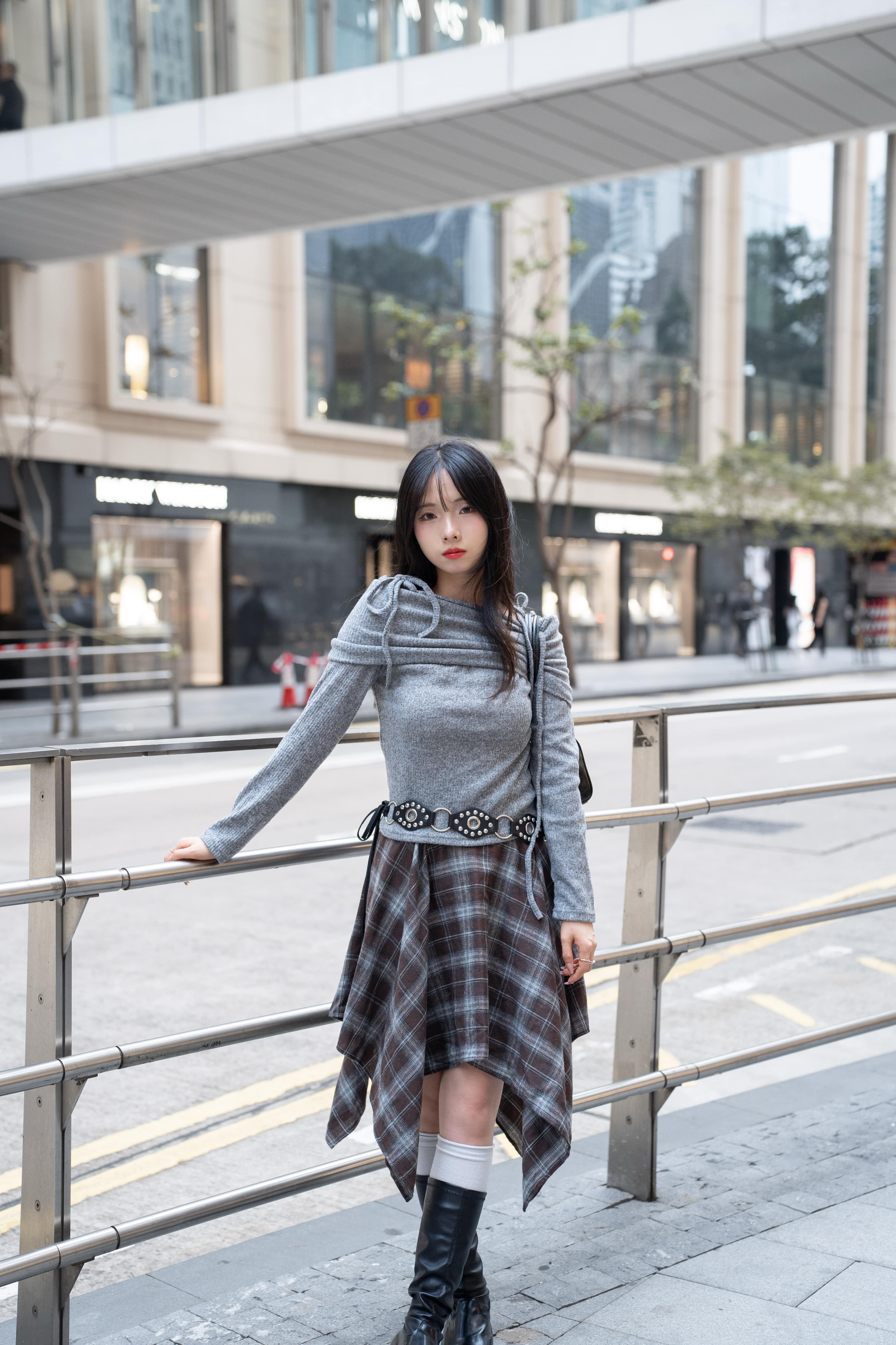韓系感！Coji Checked Skirt