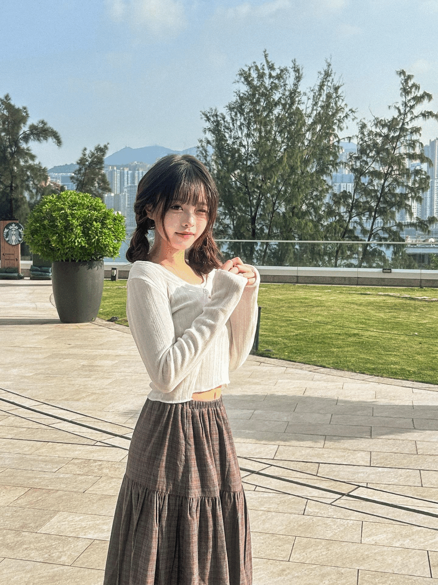 絨毛Inside！同色背心外套Double Tee Top