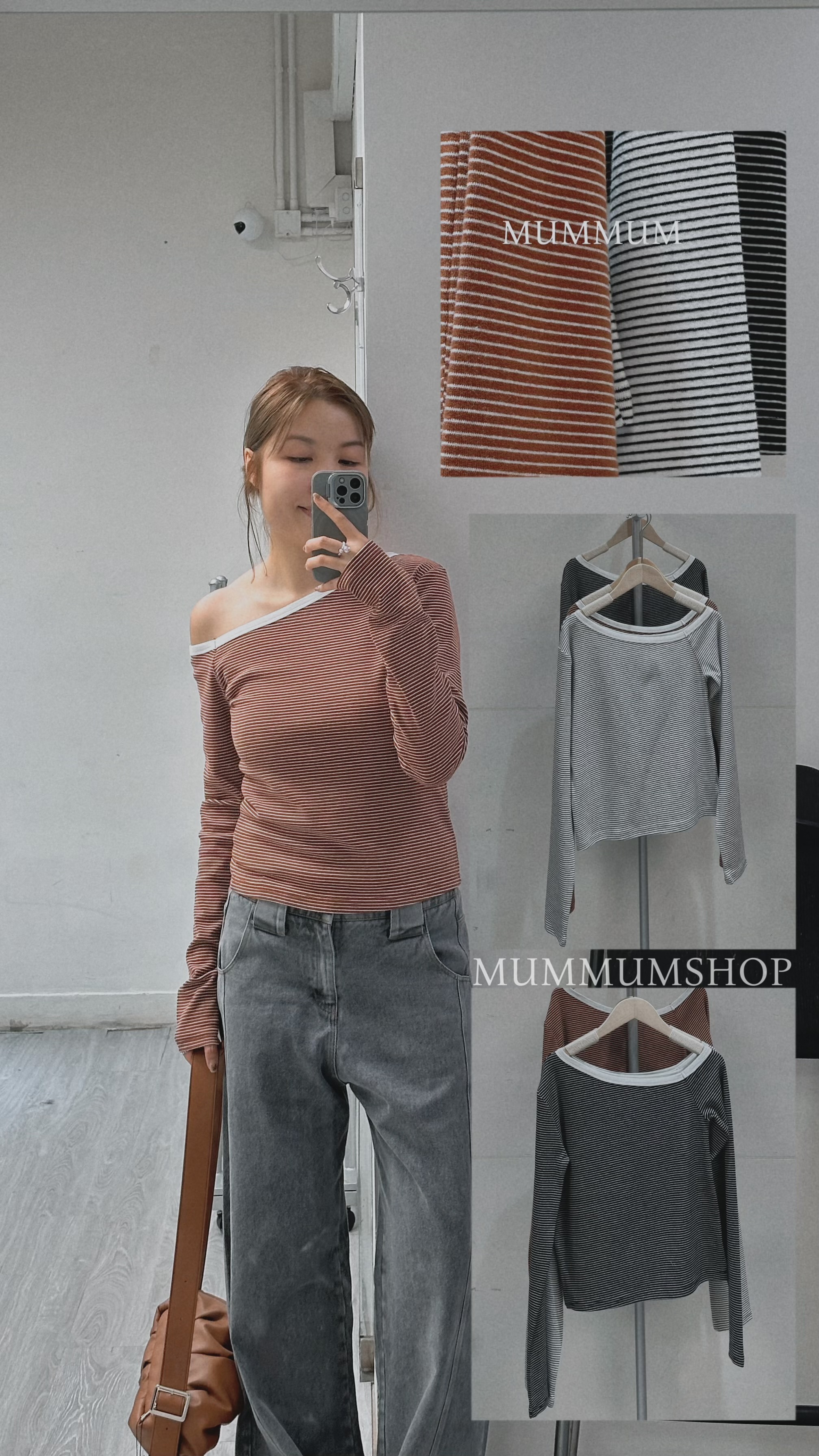 0212841a/橫條斜肩百搭長袖上衣34-44/34-44/22