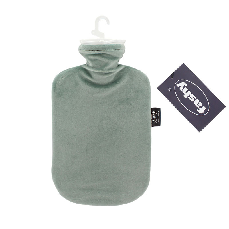 德國Fashy 2L暖水袋-絲絨套-綠色