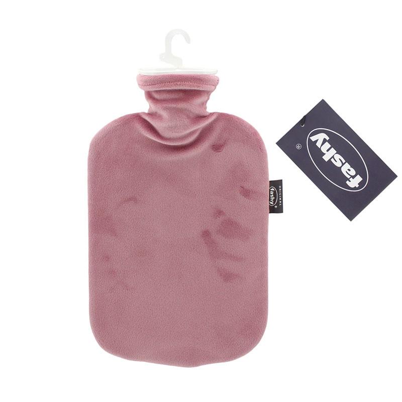 德國Fashy 2L暖水袋-絲絨套-淺粉紅