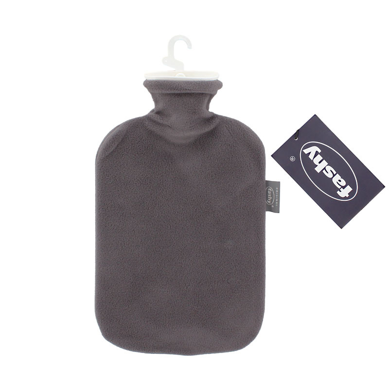 德國Fashy 2L暖水袋-抓毛套 -深灰色