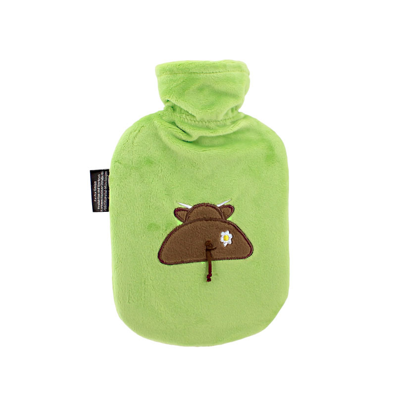 德國Fashy 0.8L暖水袋-抓毛套-綠"水牛"