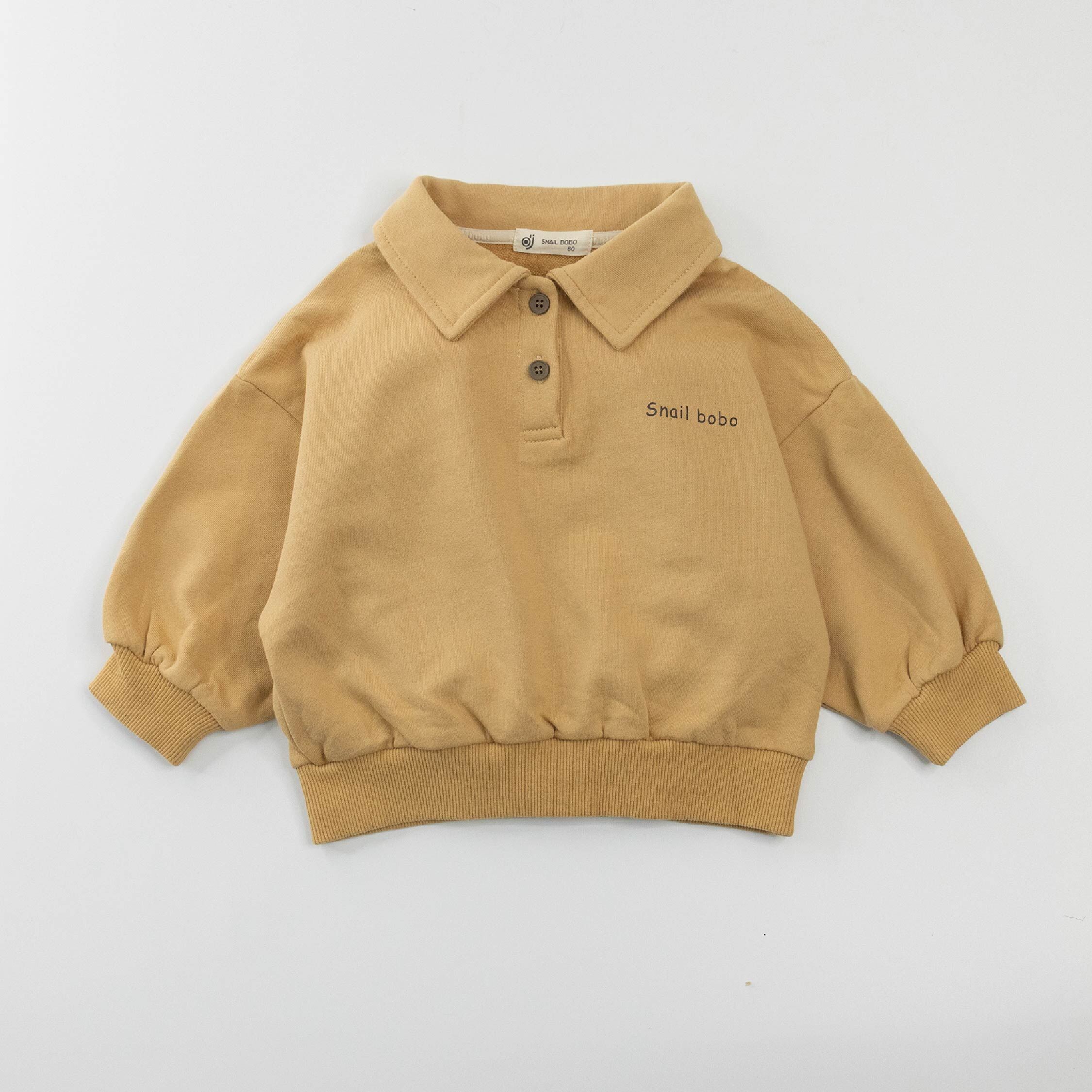 【H35201】無印簡約字母翻領上衣