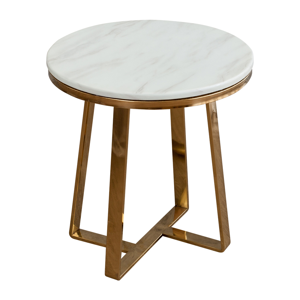 托倫1.7尺石面圓型小茶几/邊几/邊桌