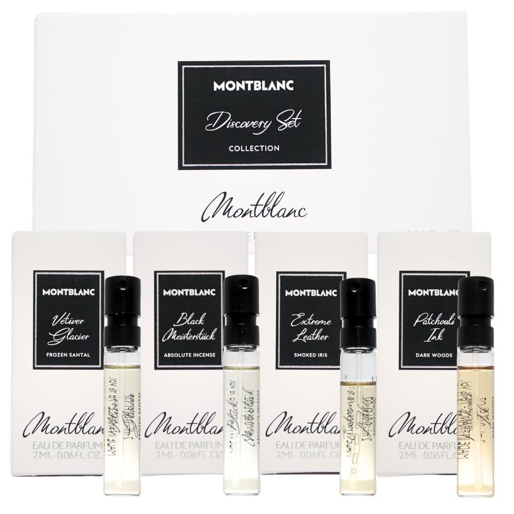 Montblanc 萬寶龍 淡香精針管禮盒 4x2ml(黑色大班+墨影成書+極致皮革+冰川香根草)