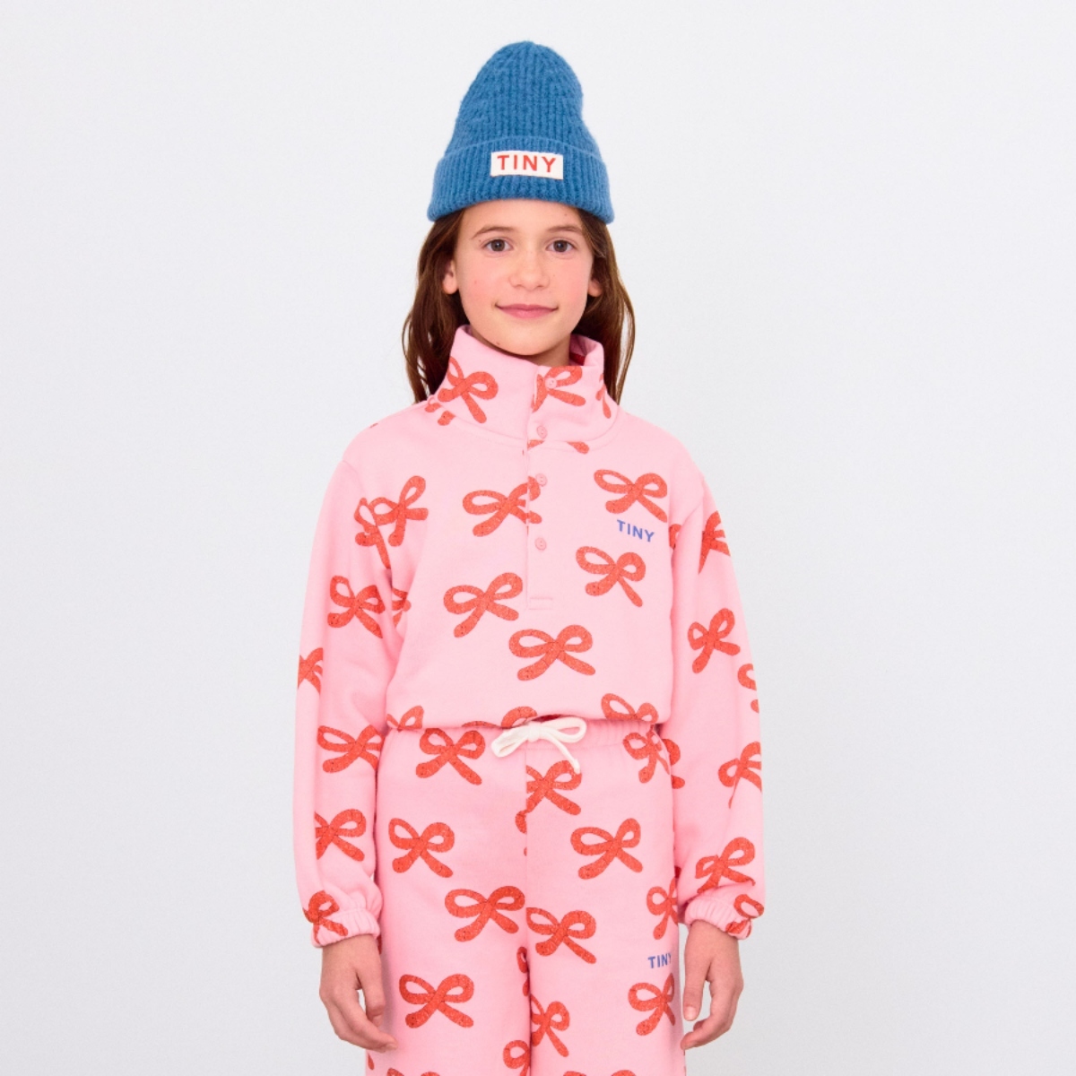 TINYCOTTONS 蝴蝶結高領衛衣 WORMS MOCKNECK SWEATSHIRT - pink