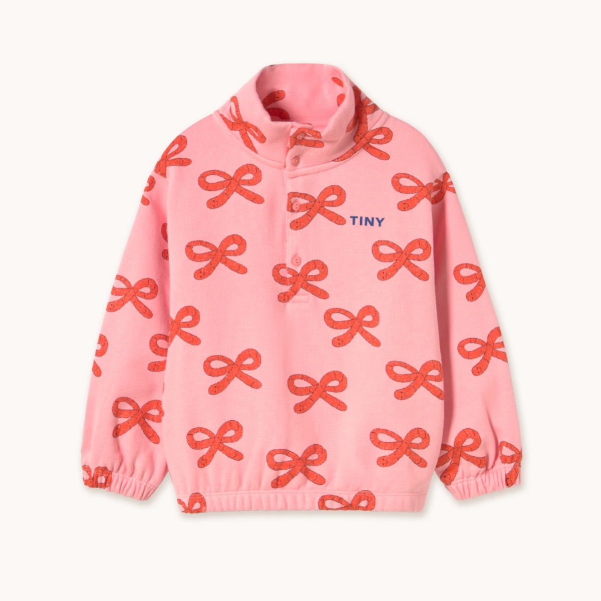 TINYCOTTONS 蝴蝶結高領衛衣 WORMS MOCKNECK SWEATSHIRT - pink