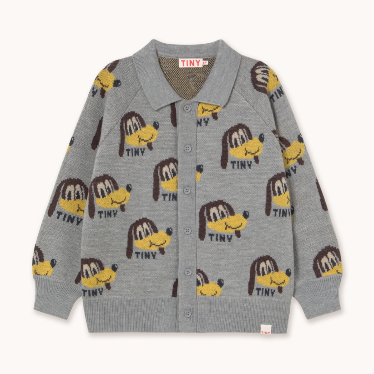 TINYCOTTONS 俏皮小狗針織外套 DOGS CARDIGAN - medium grey heather