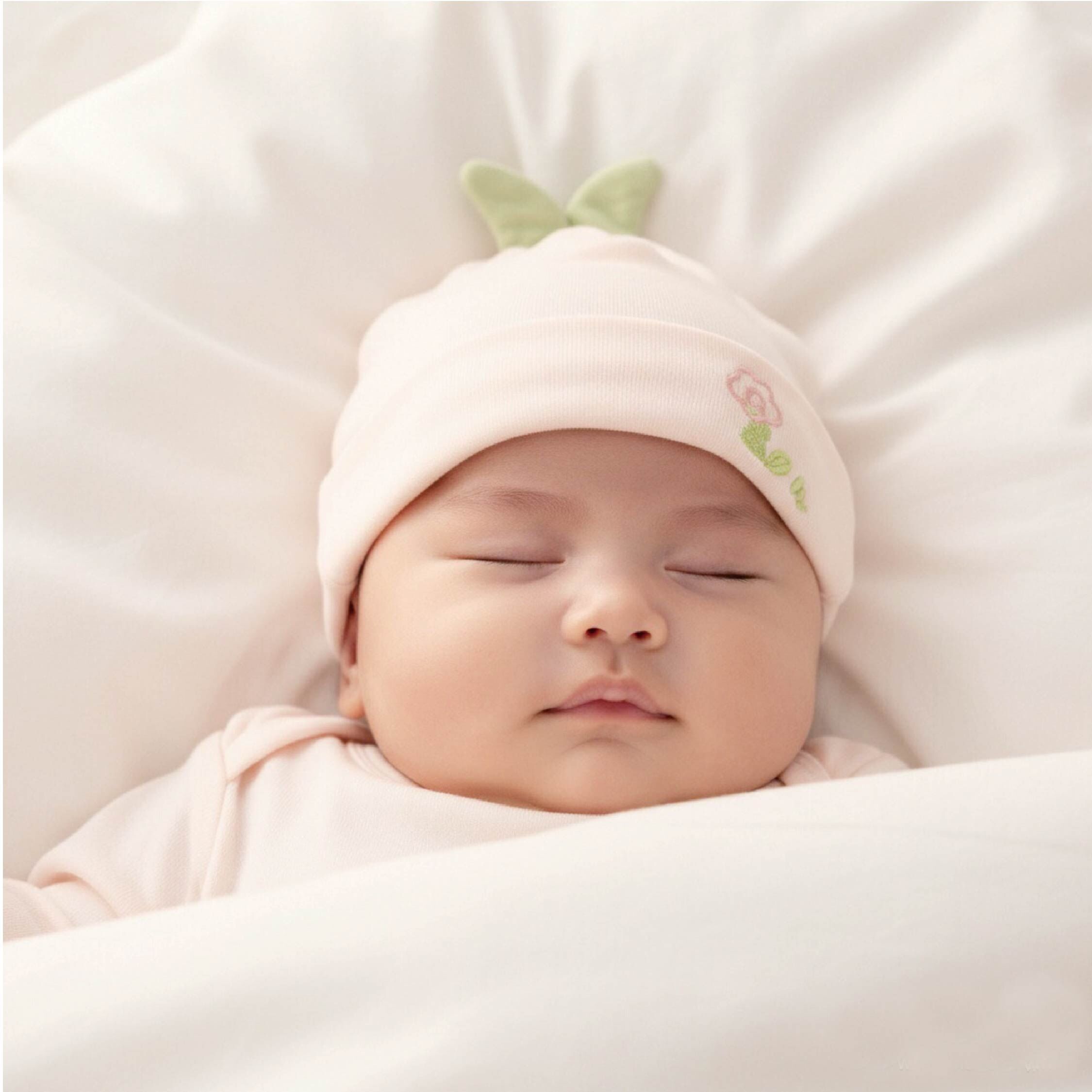 【JA1548】小花綠葉寶寶帽