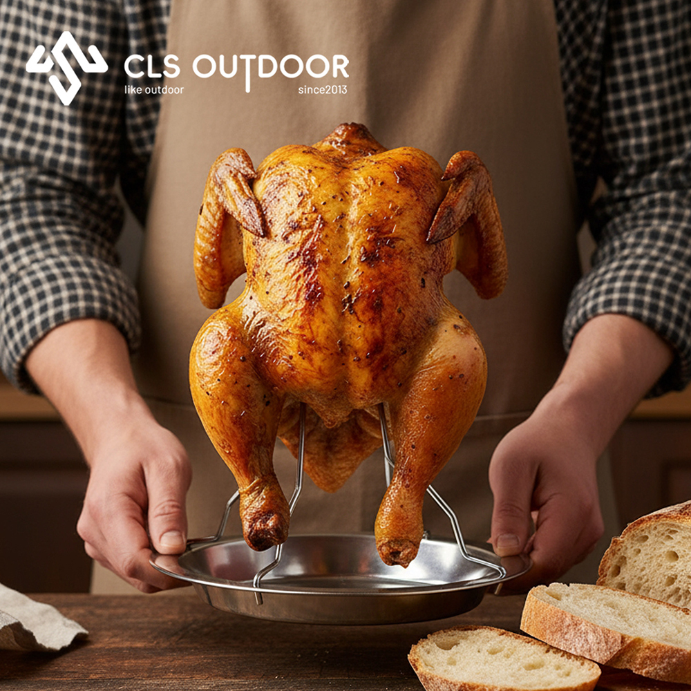 CLS 加厚不鏽鋼烤雞架 叉雞架