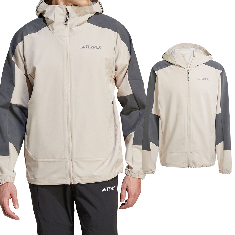 Adidas MT Windrdy Jkt 男款 米灰色 防風 連帽 拉鍊 夾克 運動 休閒 外套 JI5934